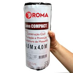 Lona Plástica Compact Preta Rolo Larg.4 X Comp.4m Espes.±100 Micras 15526 Roma