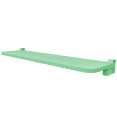 Prateleira Mdp Pintado Kids 25x60cm Verde Menta Espessura 15mm Cantos Arredondados Com Suporte Em Abs 8006.035 Prat-K