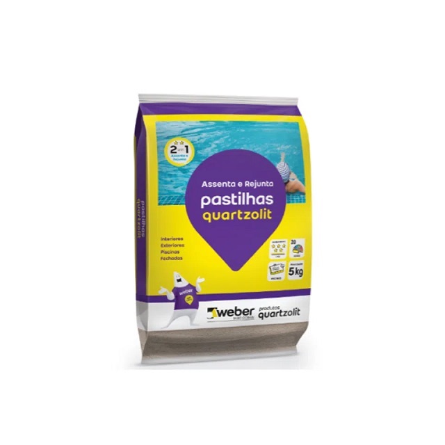 Argamassa Pastilhas Exteriores Branca 5kg Quartzolit