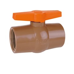 Registro de Esfera Roscável Pvc Marrom Rosca Interna 4