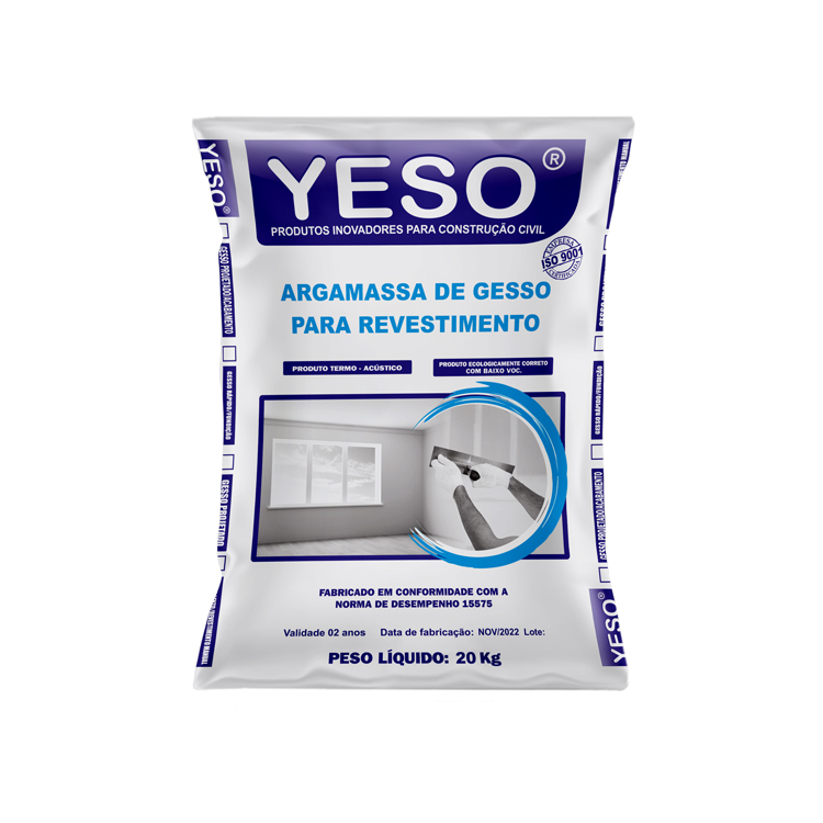 Argamassa de Gesso Para Revestimento Em Concreto Ou Alvenaria 20kg Agry20 Yeso