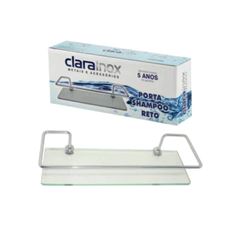 Porta Shampoo Reto Standard Vidro 6mm 1200 Clarainox