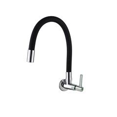 Torneira Cozinha Gourmet Flexível Parede 1/4 de Volta Black 1168 Sigma