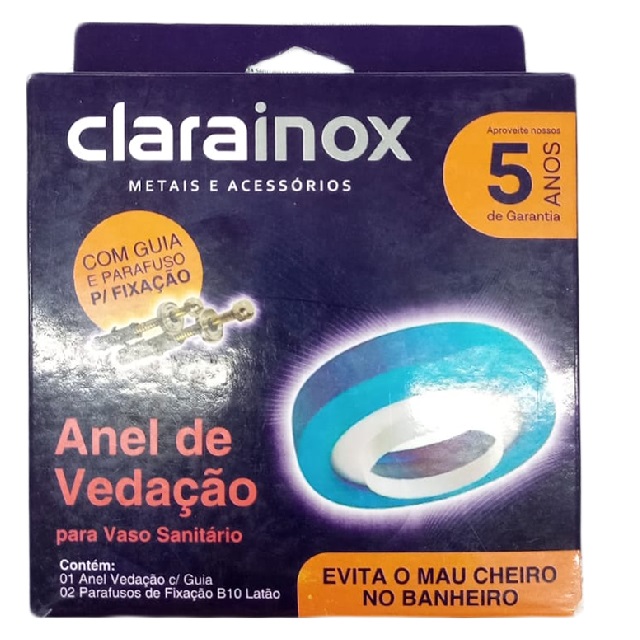 Anel de Vedação Para Bacia Sanitária Com Guia E Fixação 53441 Clarainox