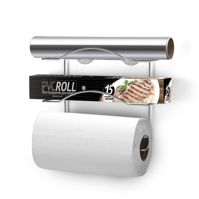 Porta Papel Toalha Organizador 3 Rolos Cook Home 1150 Arthi