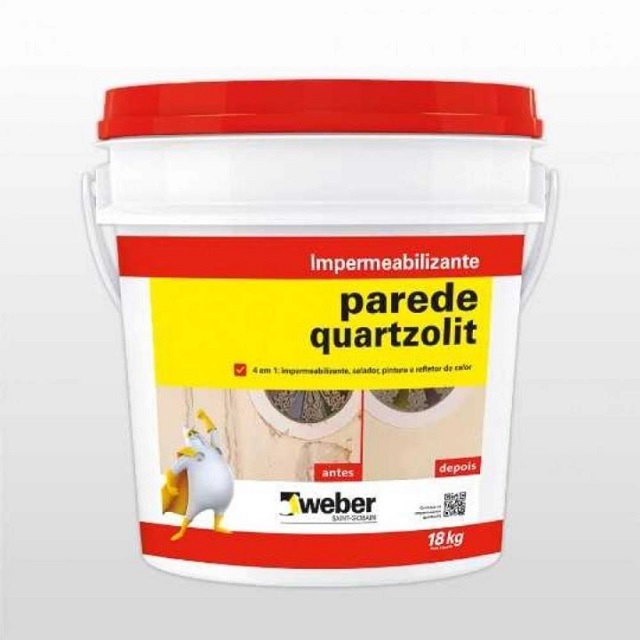 Parede Branco Impermeabilizante Acrílico Elástico E Impermeável Para Superfíceis Externas 18kg Quartzolit