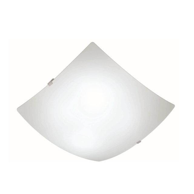 Plafon de Vidro Acetinado Quadrado 25cm 1 Bocal E-27 Clean Cl925pbn Llum Bronzearte