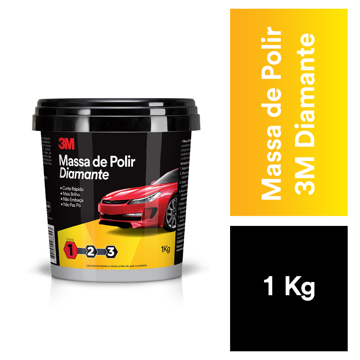 Massa Para Polir Pintura Automotiva Diamante 1kg 3m