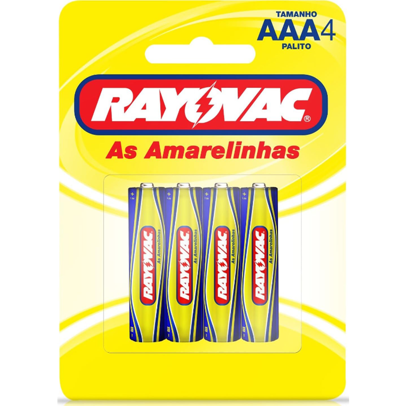 Pilha Palito Aaa 1,5v Amarelinha C/4 10307 Rayovac