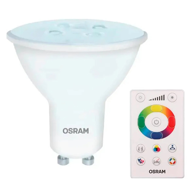 Lâmpada Led Par16 Gu10 4,5w 250lm Rgb Com Controle Osram