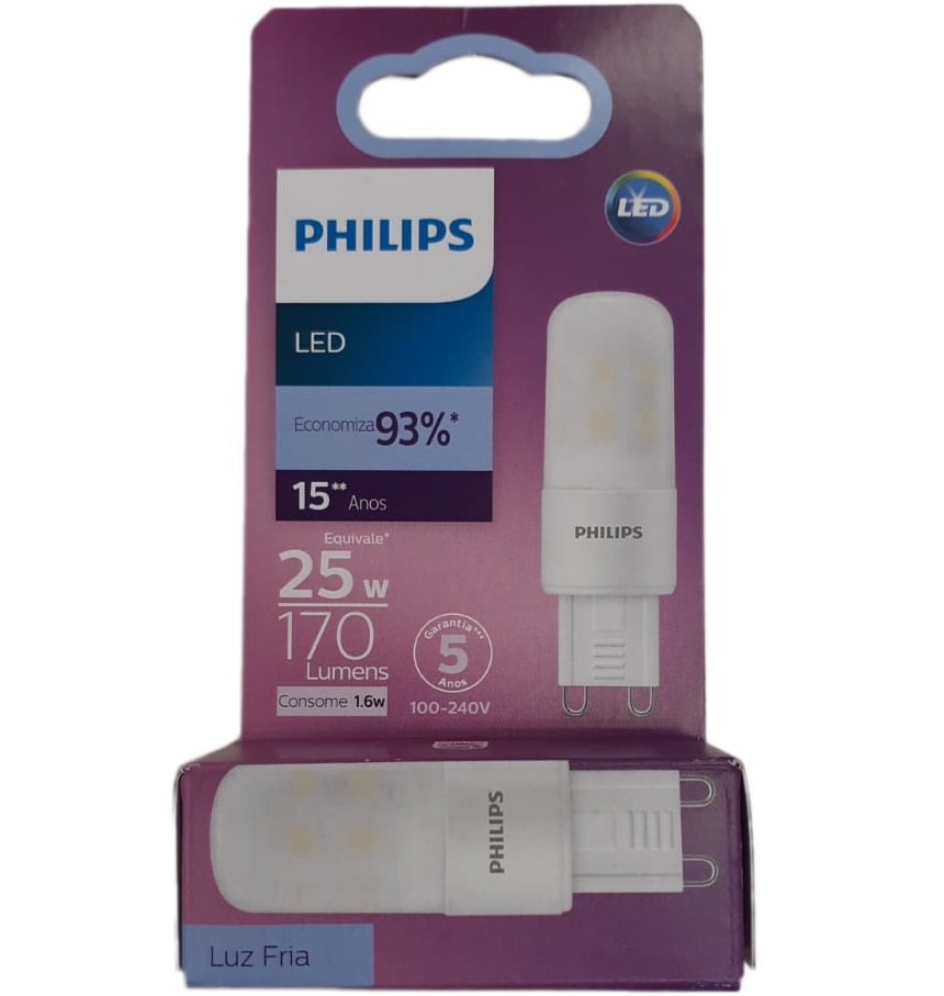 Lâmpada Led Cápsula(Pin) G9 1,6w 170lm 6500k Br Philips