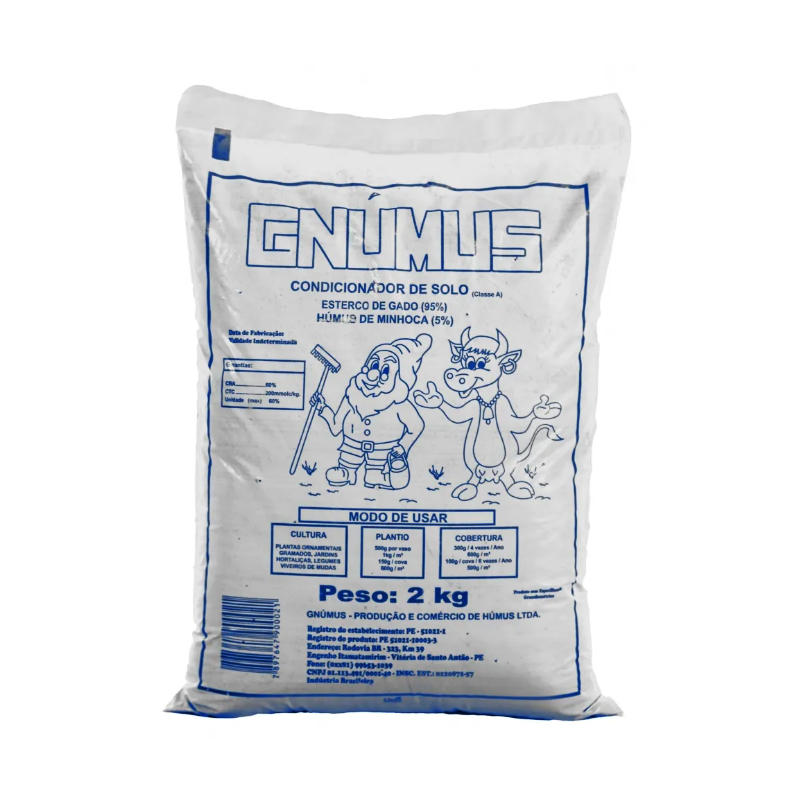 Adubo Esterco de Gado 2kg Gnúmus