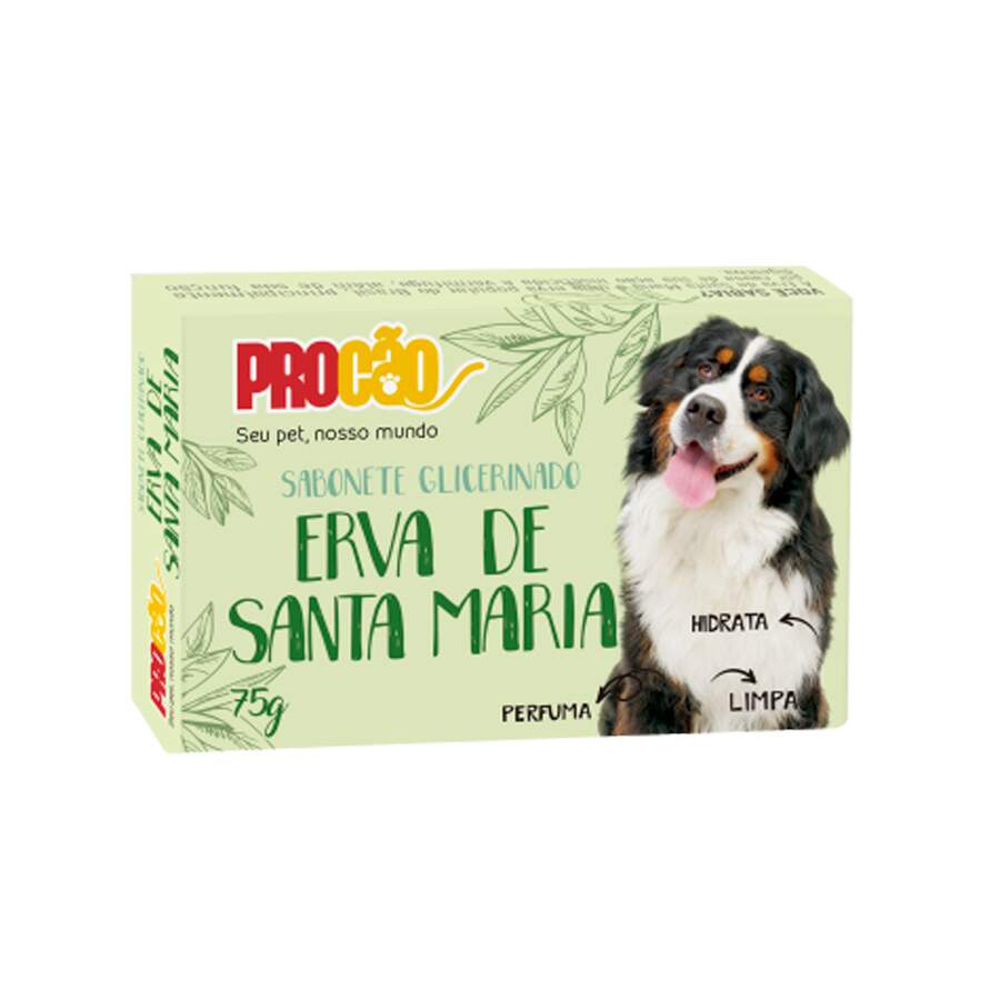 Sabonete Para Pets Adultos Glicerinado Erva de Santa Maria 80g Procão