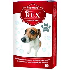 Sabonete Rex Para Cães Adultos Antipulgas Carrapatos Piolhos E Sarnas 80g 12606