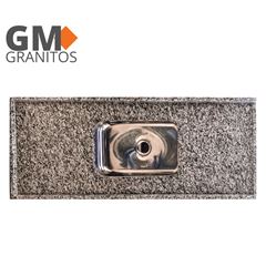 Pia Granito 1cuba Aço Inox430(46x30x11cm)Sem Válvula Ocre 150x55cm Gm Granitos