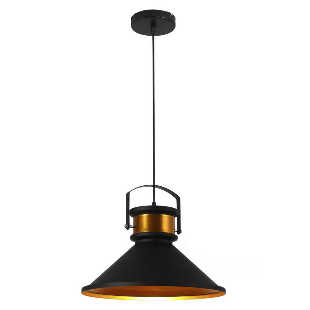 Luminária Pendente Nt-004p 1 Bocal E-27 Preta 5050 Nitrolux