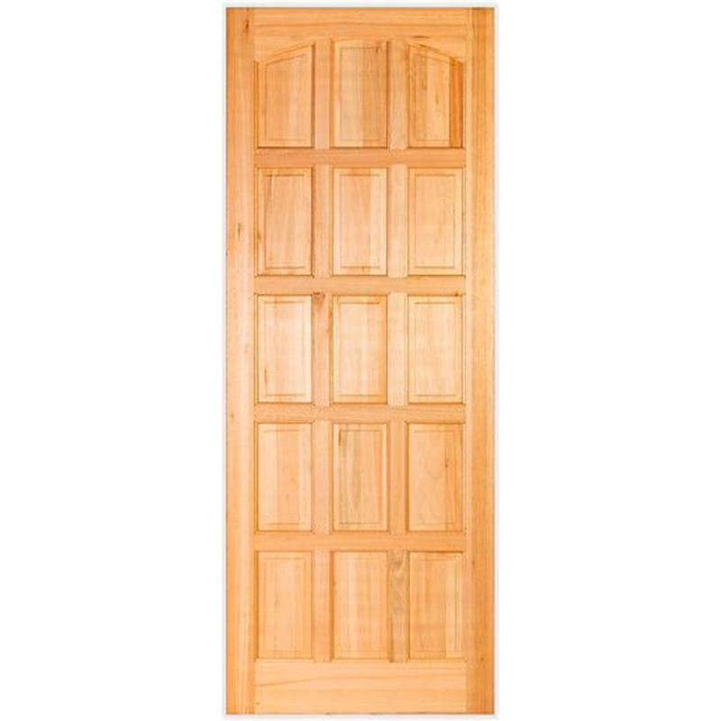 Porta de Madeira 60x210x3cm Pinus de Reflorestamento Tingida Imbuia 15 Almofadas Com Arco P04 15181 Arliz