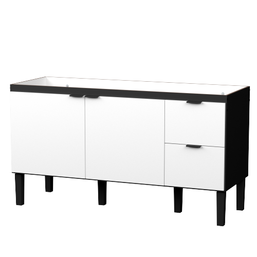 Gabinete Para Cozinha Em Madeira Colibri Para Balcão de 1,50m Preto/Branco 101149 Cozimax