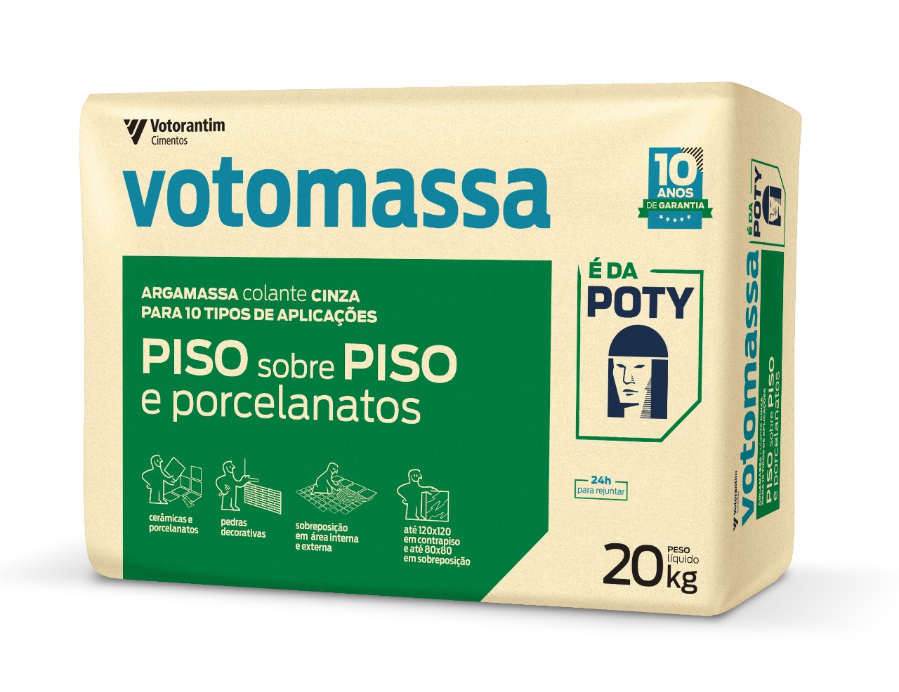 Argamassa Porcelanato E Piso Sobre Piso Votomassa Cinza 20kg Votorantim