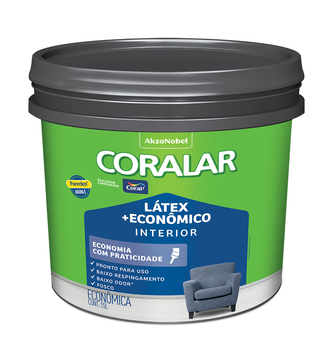 Tinta Acrílica Fosca Branco Neve Balde 15l Coralar Econômica