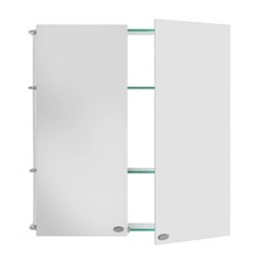 Armário Para Banheiro Sobrepor Cris-Slip Ii Com Espelho 62x64cm Em Alumínio E Vidro 1306 Crismetal