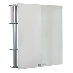 Armário Para Banheiro Sobrepor Cris-Slip Ii Com Espelho 62x64cm Em Alumínio E Vidro 1306 Crismetal