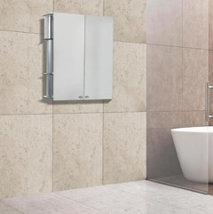 Armário Para Banheiro Sobrepor Cris-Slip Ii Com Espelho 62x64cm Em Alumínio E Vidro 1306 Crismetal