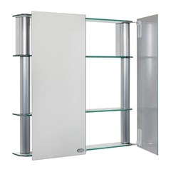 Armário Para Banheiro Sobrepor Cris-Slip Ii Com Espelho 62x64cm Em Alumínio E Vidro 1306 Crismetal