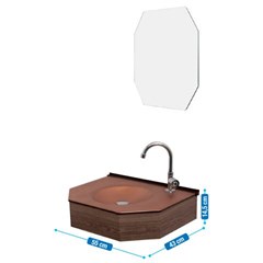 Lavabo Em Mdf Cuba Moldada E Espelho Cris-Decor 55x43cm 945 Crismetal