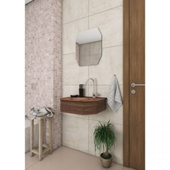 Lavabo Em Mdf Cuba Moldada E Espelho Cris-Decor 55x43cm 945 Crismetal