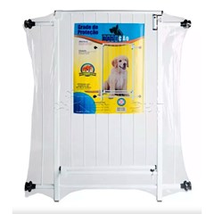 Grade de Proteção Para Porta Em Aço Pintura Epóxi Branco 70x86cm Basicão