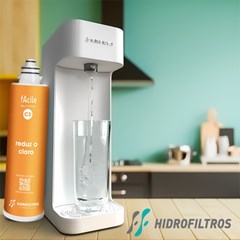 Purificador de Água Facile Branco Com Refil C3 (+ Carvão Ativado E Redução de Cloro) 916-2482 Hidrofiltros