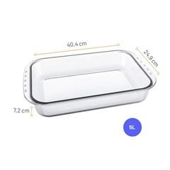 Lasanheira Retangular Grande 5l 40,4x24,9x7,2cm Vidro Marinex Nadir