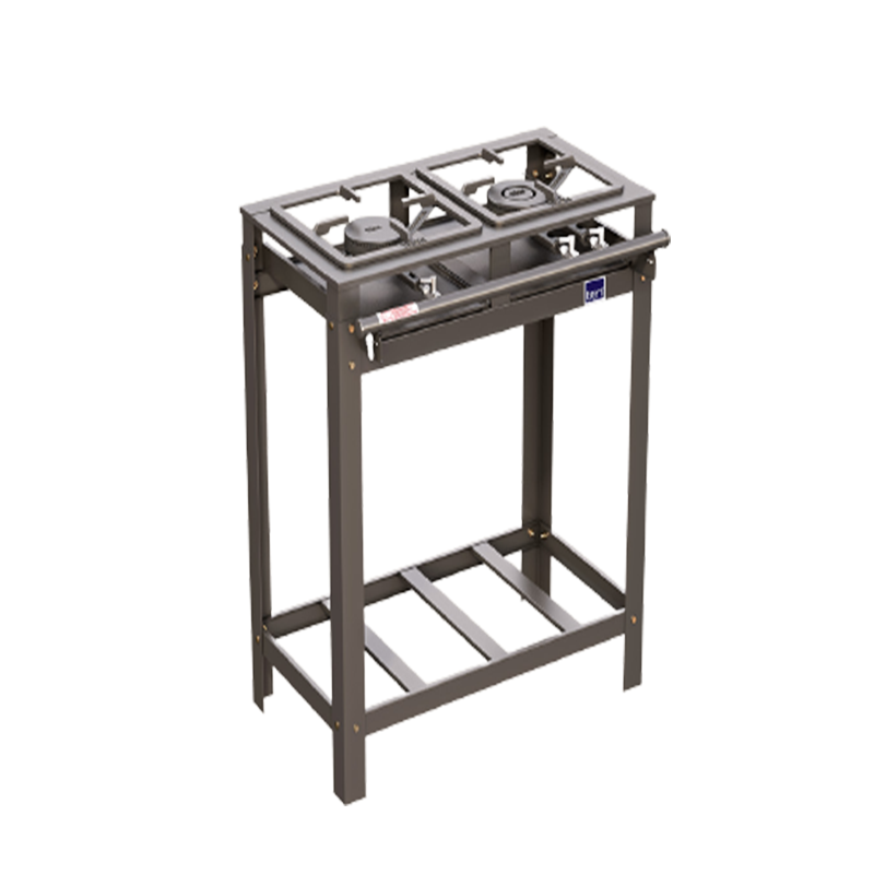 Fogão Industrial 2 Bocas Sem Forno Grelha 30x30cm 1 Queimador Simples, 1 Queimador Duplo E Porta-Panelas A 83 X C 73 X P 49cm 51.09-0074 Tron