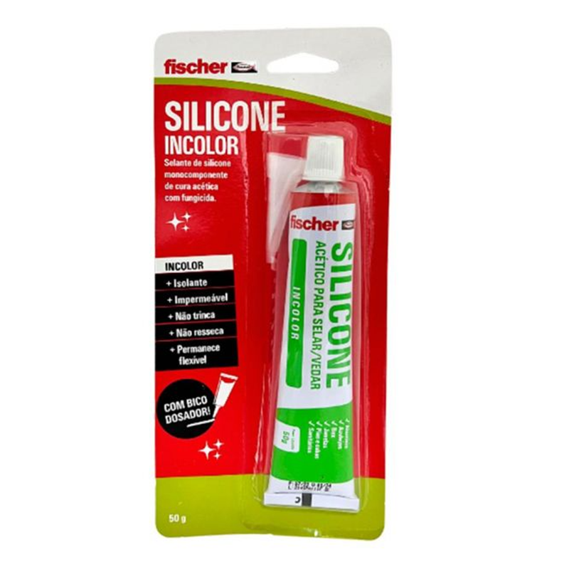 Silicone Acético Uso Geral Cola Sela E Veda Incolor 50g 600687 Fischer