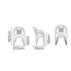 Poltrona Pvc Baixa Ilhabela Br 92209/010 (Máx.182kg) Tramontina Delta