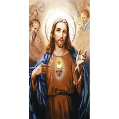 Painel Decorativo Cerâmico 31x61cm Sagrado Coração de Jesus Hd30-01 Gabriella