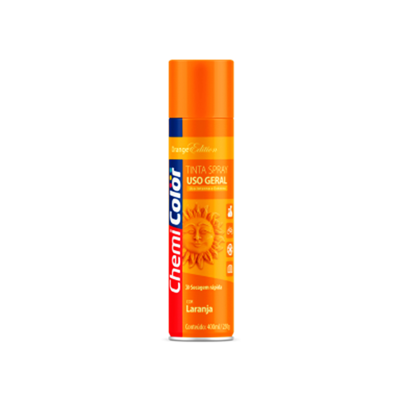 Tinta Spray Chemicolor Uso Geral Laranja 400ml Baston