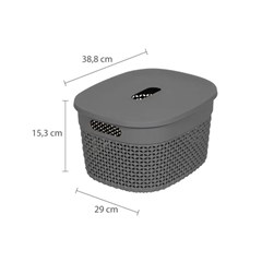 Cesto Organizador Com Tampa 12 Litros Concreto Co12/T*Crt Astra