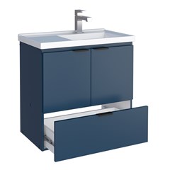 Gabinete Para Banheiro Em Madeira Com Lavatório Lis Larg.59,6xalt.59xp.35,9cm Azul 101361 Cozimax