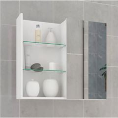 Armário Para Banheiro Mdf Com Espelho Jasmim Branco L60 X A54 X P16,8cm 9947.2 Mgm