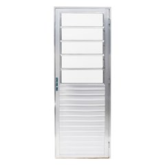 Porta Alumínio Natural Giro Basculante Vidro Canelado D L80xa210 Emc043001 Quality