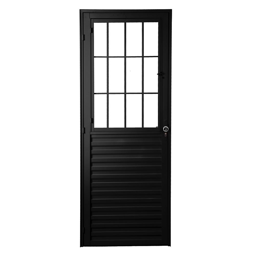 Porta Alumínio Preto Giro Postigo Vibro Liso E L80xa210 Hop007002 Quality