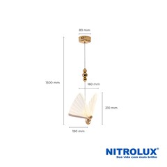 Luminária Led Pendente Ntl-002 6w 3000k 420lm 5549 Nitrolux