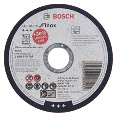 Disco de Corte Abrasivo Para Inox 115 X 1,0 X 22,23mm 2608619741 Bosch