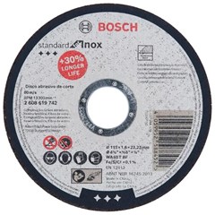 Disco de Corte Abrasivo Para Inox 115 X 1,6 X 22,23mm 2608619742 Bosch