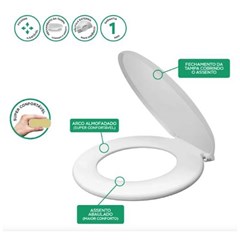 Assento Sanitário Almofadado Delicat Branco 23565 Sicmol