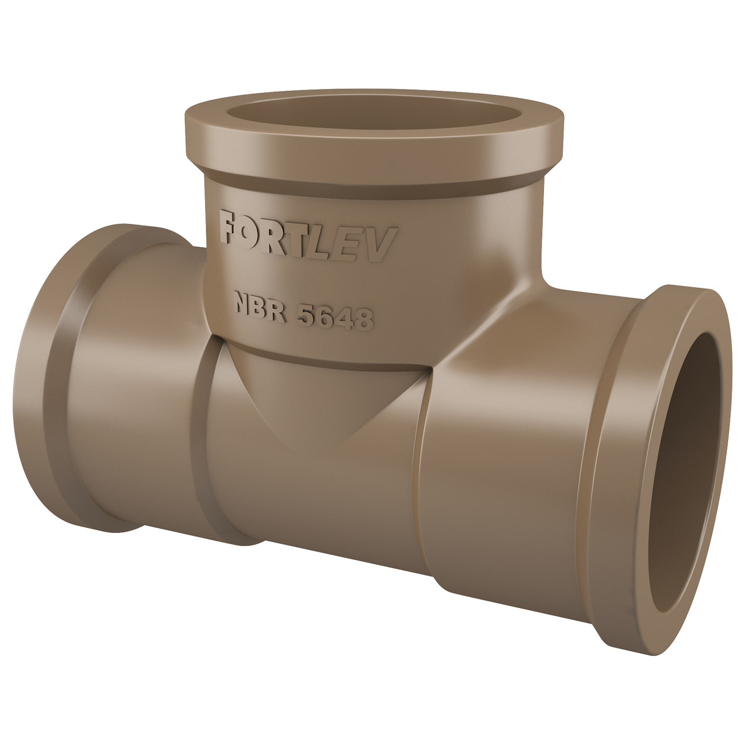Te Soldável Pvc Marrom 25mm Fortlev