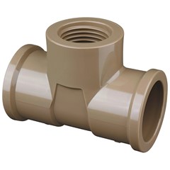 Te Soldável Com Rosca Pvc Marrom 25mm X 1/2
