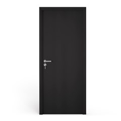 Porta de Madeira Lisa Colmeia Hdf 80x210x3,5cm Preto Texturizado Sr40co80 Rocha Porta